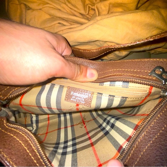 Vintage HIPSTER authentic Burberry shoulder bag leather - Picture 12 of 15